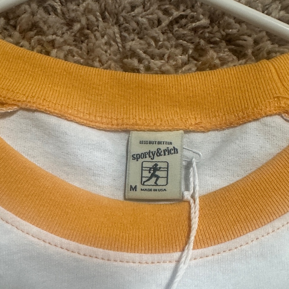 Sporty & Rich Womens Long Sleeve Tee in gold/yellow and White - Picture 3 of 5